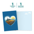 Load image into Gallery viewer, The cover and inside of Tree-Free’s Follow Your Heart card, along with the following text: “1 greeting card, 1 matching envelope”