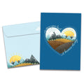 Load image into Gallery viewer, The cover of Tree-Free's Follow Your Heart card, along with its matching envelope.