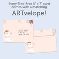 Load image into Gallery viewer, The envelope for Tree-Free’s Comfort Joy Snowman card, along with the following text: “Every Tree-Free 5x7 card comes with a matching ARTvelope!”