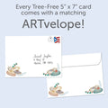 Load image into Gallery viewer, The envelope for Tree-Free’s Seashell Joy card, along with the following text: “Every Tree-Free 5x7 card comes with a matching ARTvelope!”