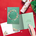 Load image into Gallery viewer, The inside of Tree-Free’s Seashell Joy card, with the cover and envelope in the background.