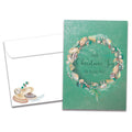 Load image into Gallery viewer, The cover of Tree-Free's Seashell Joy card, along with its matching envelope.