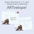 Load image into Gallery viewer, The envelope for Tree-Free’s Long Winter Night card, along with the following text: “Every Tree-Free 5x7 card comes with a matching ARTvelope!”