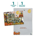 Load image into Gallery viewer, The cover and inside of Tree-Free’s Spooky and Fun card, along with the following text: “1 greeting card, 1 matching envelope”
