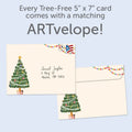 Load image into Gallery viewer, The envelope for Tree-Free’s Warmth This Season card, along with the following text: “Every Tree-Free 5x7 card comes with a matching ARTvelope!”