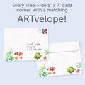 Load image into Gallery viewer, The envelope for Tree-Free’s Beachy Tree card, along with the following text: “Every Tree-Free 5x7 card comes with a matching ARTvelope!”