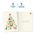 Load image into Gallery viewer, The cover and inside of Tree-Free’s Beachy Tree card, along with the following text: “1 greeting card, 1 matching envelope”