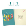Load image into Gallery viewer, The cover and inside of Tree-Free’s Joyful 30 card, along with the following text: “1 greeting card, 1 matching envelope”