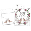 Load image into Gallery viewer, The cover of Tree-Free's 25 Years of Love card, along with its matching envelope.