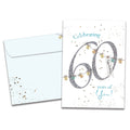 Load image into Gallery viewer, The cover of Tree-Free's Spectacular 60 card, along with its matching envelope.
