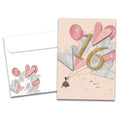 Load image into Gallery viewer, The cover of Tree-Free's 16 with Love card, along with its matching envelope.
