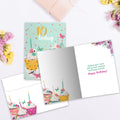 Load image into Gallery viewer, The inside of Tree-Free’s Sweet 10 card, with the cover and envelope in the background.