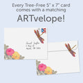 Load image into Gallery viewer, The envelope for Tree-Free’s Glorious 70 card, along with the following text: “Every Tree-Free 5x7 card comes with a matching ARTvelope!”