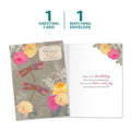 Load image into Gallery viewer, The cover and inside of Tree-Free’s Glorious 70 card, along with the following text: “1 greeting card, 1 matching envelope”