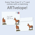 Load image into Gallery viewer, The envelope for Tree-Free’s Hip Replacement card, along with the following text: “Every Tree-Free 5x7 card comes with a matching ARTvelope!”