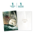 Load image into Gallery viewer, The cover and inside of Tree-Free’s Moon Child card, along with the following text: “1 greeting card, 1 matching envelope”