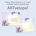 Load image into Gallery viewer, The envelope for Tree-Free’s Warm Kind Gentle card, along with the following text: “Every Tree-Free 5x7 card comes with a matching ARTvelope!”