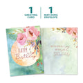 Load image into Gallery viewer, The cover and inside of Tree-Free’s Joy and Possibility card, along with the following text: “1 greeting card, 1 matching envelope”