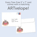 Load image into Gallery viewer, The envelope for Tree-Free’s The Best Grandma card, along with the following text: “Every Tree-Free 5x7 card comes with a matching ARTvelope!”
