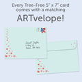 Load image into Gallery viewer, The envelope for Tree-Free’s Hit the Jackpot card, along with the following text: “Every Tree-Free 5x7 card comes with a matching ARTvelope!”