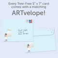 Load image into Gallery viewer, The envelope for Tree-Free’s Sparkly Day card, along with the following text: “Every Tree-Free 5x7 card comes with a matching ARTvelope!”