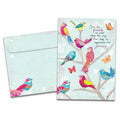 Load image into Gallery viewer, The cover of Tree-Free's Bird Day Wishes card, along with its matching envelope.