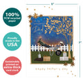 Load image into Gallery viewer, The cover of Tree-Free’s Relax Today card with lines demonstrating its 5x7 dimensions, along with the following text: “100% PCW recycled paper, proudly made in the USA, sustainably printed on extra-thick card stock”