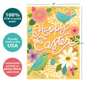 Load image into Gallery viewer, The cover of Tree-Free’s Bright and Beautiful card with lines demonstrating its 5x7 dimensions, along with the following text: “100% PCW recycled paper, proudly made in the USA, sustainably printed on extra-thick card stock”