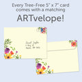Load image into Gallery viewer, The envelope for Tree-Free’s Beauty and Blessings card, along with the following text: “Every Tree-Free 5x7 card comes with a matching ARTvelope!”