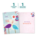Load image into Gallery viewer, The cover and inside of Tree-Free’s Singing Hearts card, along with the following text: “1 greeting card, 1 matching envelope”
