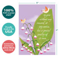 Load image into Gallery viewer, The cover of Tree-Free’s Without Any Reward card with lines demonstrating its 5x7 dimensions, along with the following text: “100% PCW recycled paper, proudly made in the USA, sustainably printed on extra-thick card stock”