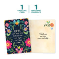 Load image into Gallery viewer, The cover and inside of Tree-Free’s Unseen Places card, along with the following text: “1 greeting card, 1 matching envelope”