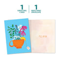 Load image into Gallery viewer, The cover and inside of Tree-Free’s Feel Better Tea card, along with the following text: “1 greeting card, 1 matching envelope”