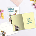 Load image into Gallery viewer, The inside of Tree-Free’s Like a Raccoon card, with the cover and envelope in the background.