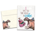 Load image into Gallery viewer, The cover of Tree-Free's Save a Slice card, along with its matching envelope.