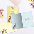 Load image into Gallery viewer, The inside of Tree-Free’s Drink to That card, with the cover and envelope in the background.