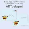 Load image into Gallery viewer, The envelope for Tree-Free’s Better Buns card, along with the following text: “Every Tree-Free 5x7 card comes with a matching ARTvelope!”