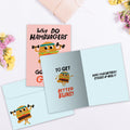 Load image into Gallery viewer, The inside of Tree-Free’s Better Buns card, with the cover and envelope in the background.