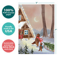 Load image into Gallery viewer, The cover of Tree-Free’s Unforgettable Bears card with lines demonstrating its 5x7 dimensions, along with the following text: “100% PCW recycled paper, proudly made in the USA, sustainably printed on extra-thick card stock”