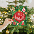 Load image into Gallery viewer, Lifestyle image(s) featuring Tree-Free's Navidad Ornament card