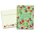 Load image into Gallery viewer, The cover of Tree-Free's Fiestas Pattern card, along with its matching envelope.