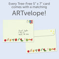 Load image into Gallery viewer, The envelope for Tree-Free’s Fiestas Pattern card, along with the following text: “Every Tree-Free 5x7 card comes with a matching ARTvelope!”