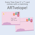 Load image into Gallery viewer, The envelope for Tree-Free’s Sweet Lanterns card, along with the following text: “Every Tree-Free 5x7 card comes with a matching ARTvelope!”