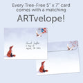 Load image into Gallery viewer, The envelope for Tree-Free’s Winter Serenity card, along with the following text: “Every Tree-Free 5x7 card comes with a matching ARTvelope!”