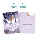 Load image into Gallery viewer, The cover and inside of Tree-Free’s Owl Calmness card, along with the following text: “1 greeting card, 1 matching envelope”