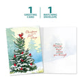 Load image into Gallery viewer, The cover and inside of Tree-Free’s Cardinal Peace card, along with the following text: “1 greeting card, 1 matching envelope”