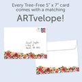 Load image into Gallery viewer, The envelope for Tree-Free’s Bootiful Ghost card, along with the following text: “Every Tree-Free 5x7 card comes with a matching ARTvelope!”