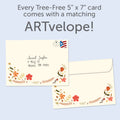 Load image into Gallery viewer, The envelope for Tree-Free’s Floral Fall card, along with the following text: “Every Tree-Free 5x7 card comes with a matching ARTvelope!”
