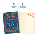 Load image into Gallery viewer, The cover and inside of Tree-Free’s Floral Fall card, along with the following text: “1 greeting card, 1 matching envelope”