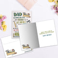 Load image into Gallery viewer, The inside of Tree-Free’s Dad's Tools Birthday card, with the cover and envelope in the background.